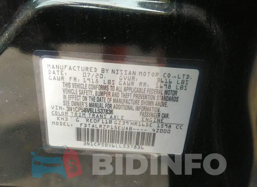 3N1CP5BV6LL537836 Photo# 9