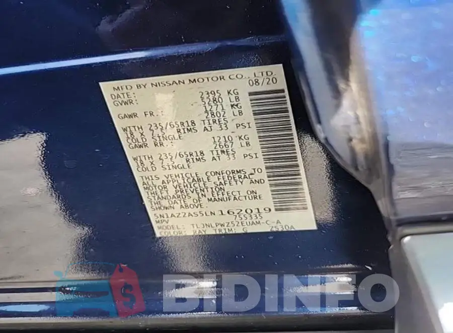 5N1AZ2AS5LN162019 Photo# 8