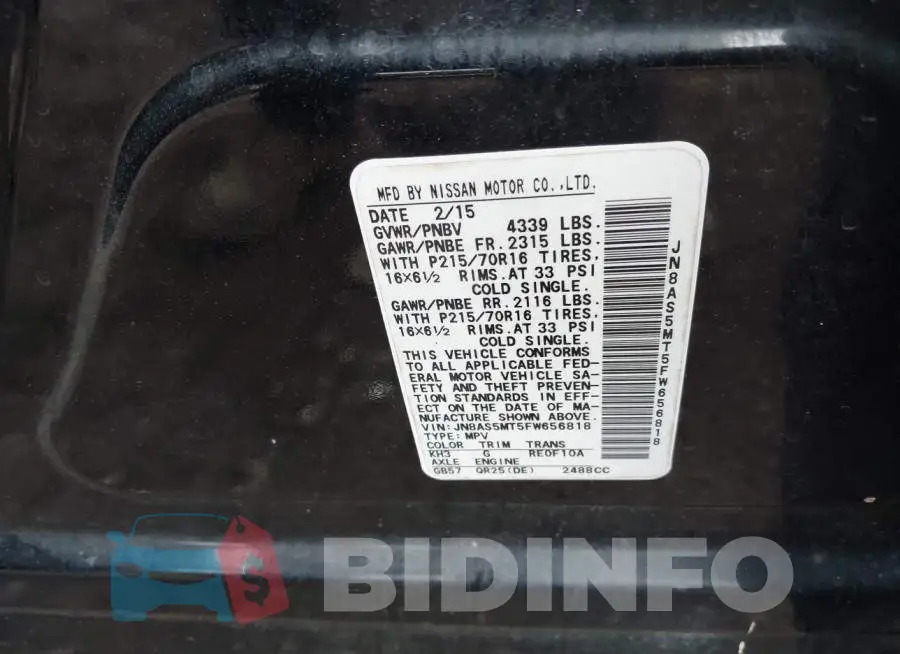 JN8AS5MT5FW656818 Photo# 9