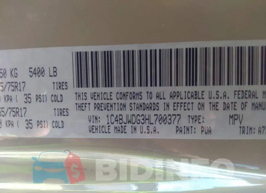 1C4BJWDG3HL700377 Photo# 9