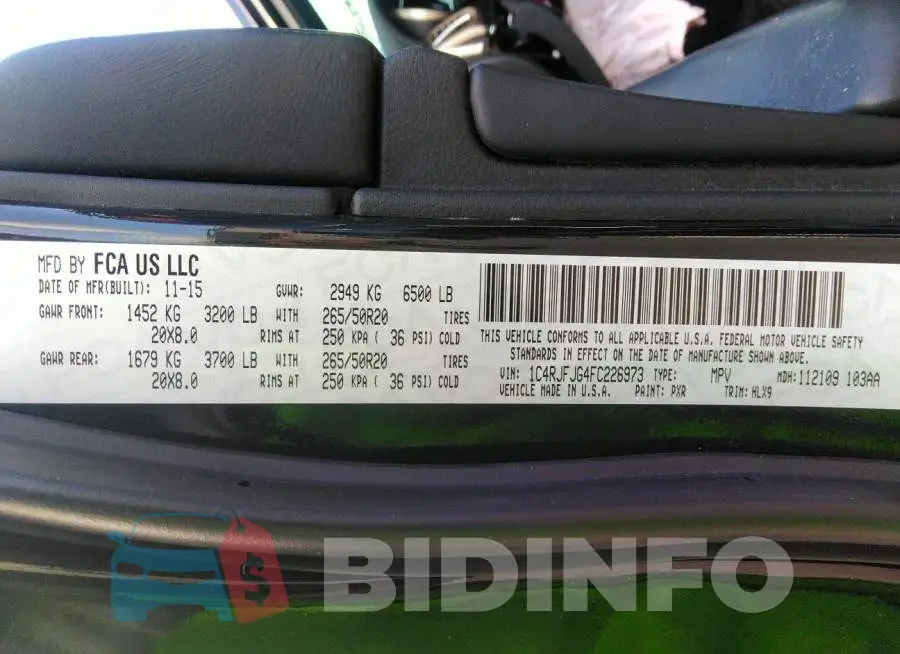 1C4RJFJG4FC226973 Photo# 9