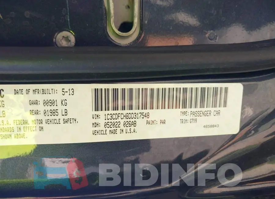 1C3CDFCH8DD317548 Photo# 9