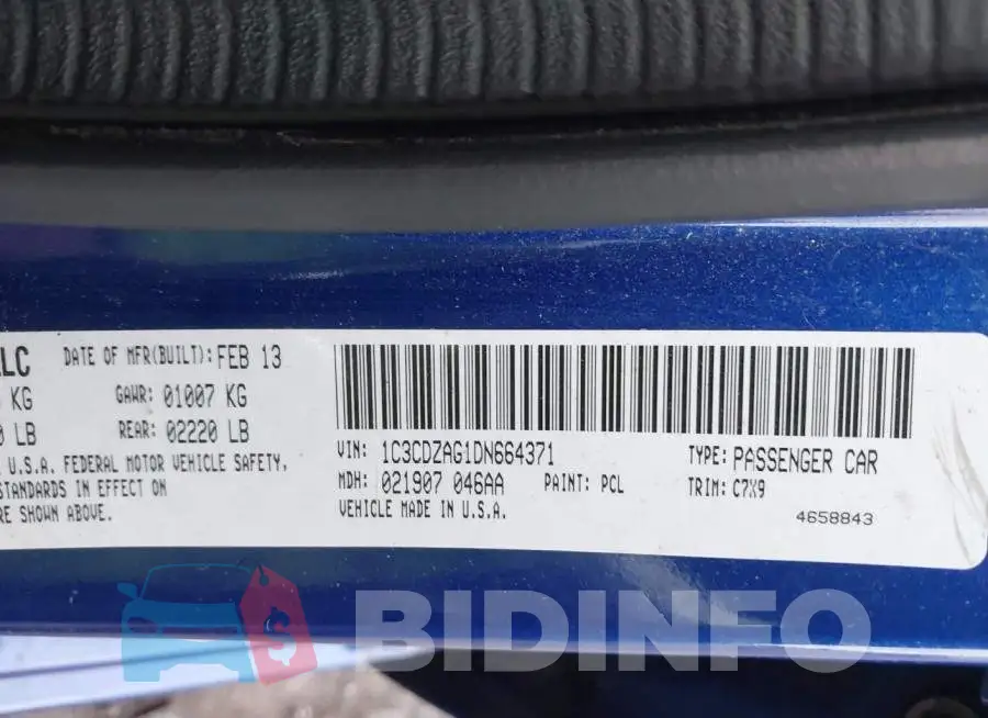 1C3CDZAG1DN664371 Photo# 9