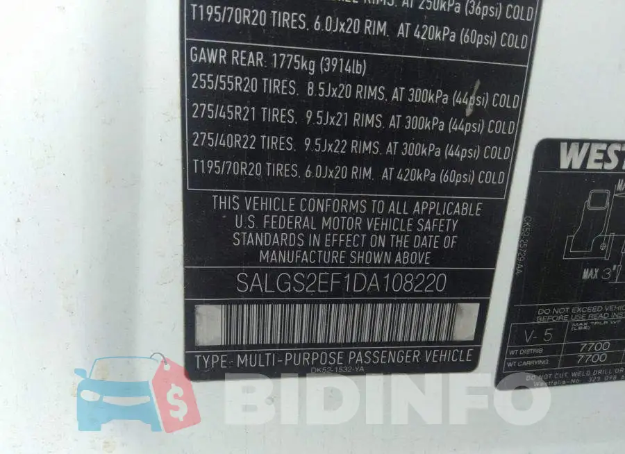 SALGS2EF1DA108220 Photo# 9