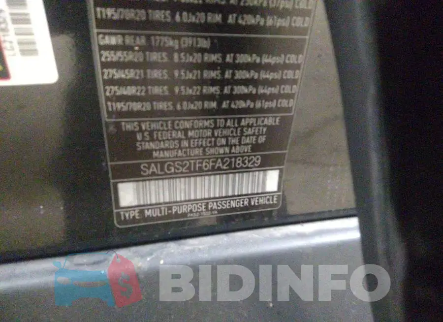 SALGS2TF6FA218329 Photo# 9