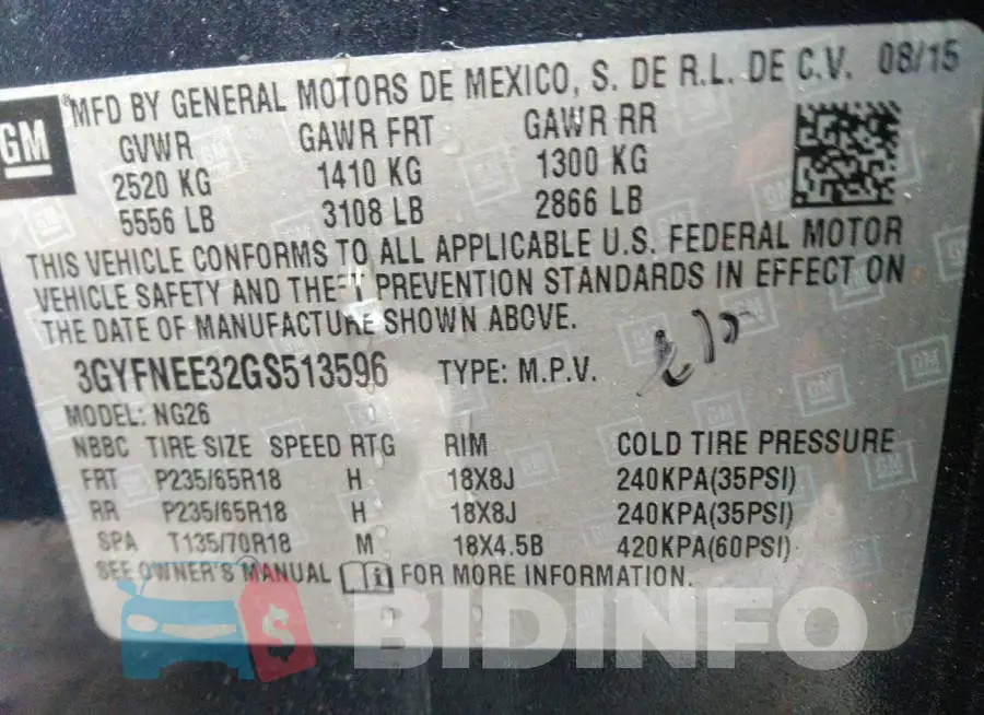 3GYFNEE32GS513596 Photo# 9