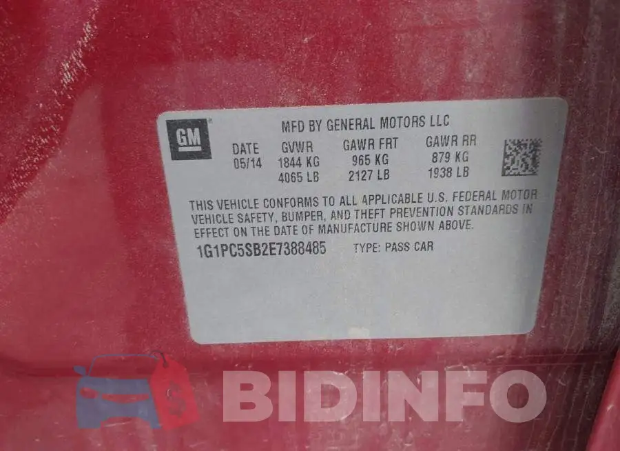 1G1PC5SB2E7388485 Photo# 9