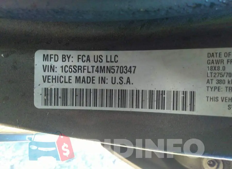 1C6SRFLT4MN570347 Photo# 9