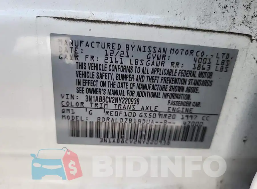 3N1AB8CV2NY220938 Photo# 8