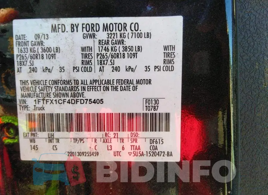 1FTFX1CF4DFD75405 Photo# 9