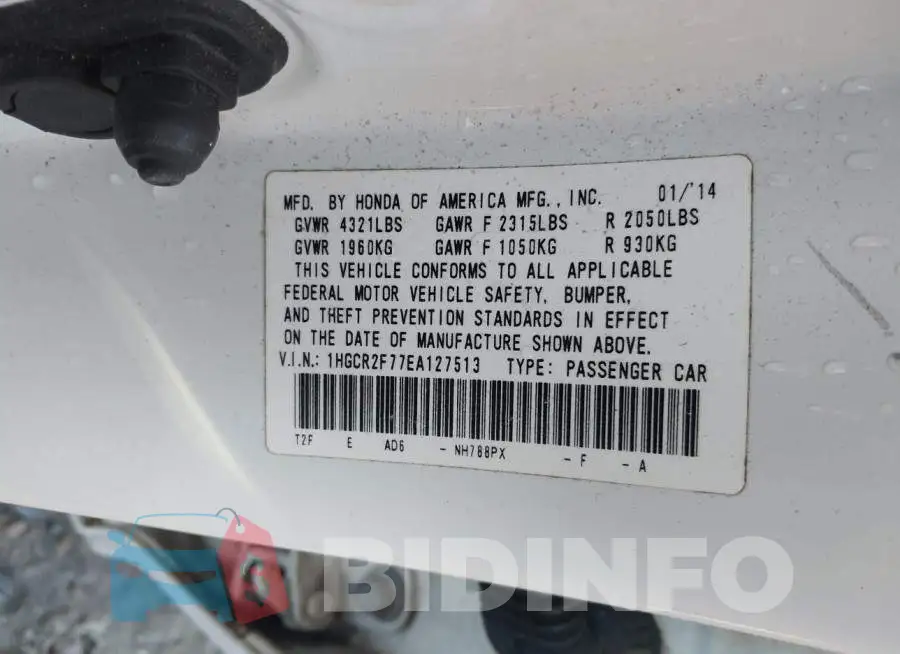 1HGCR2F77EA127513 Photo# 9