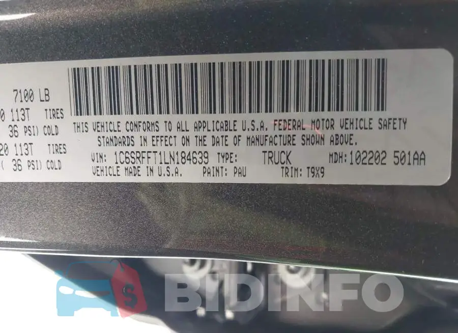 1C6SRFFT1LN184639 Photo# 9