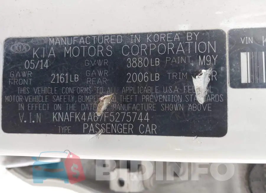 KNAFK4A67F5275744 Photo# 9