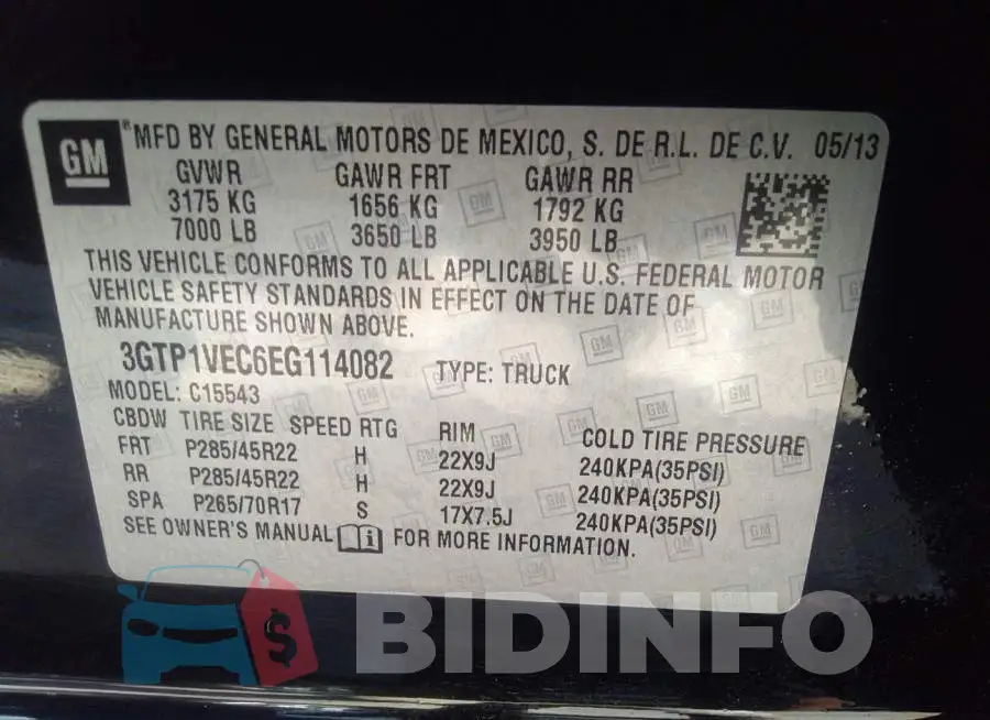 3GTP1VEC6EG114082 Photo# 9