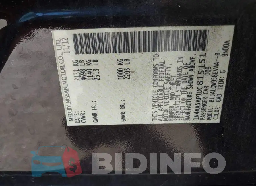 1N4AA5AP1DC815151 Photo# 9