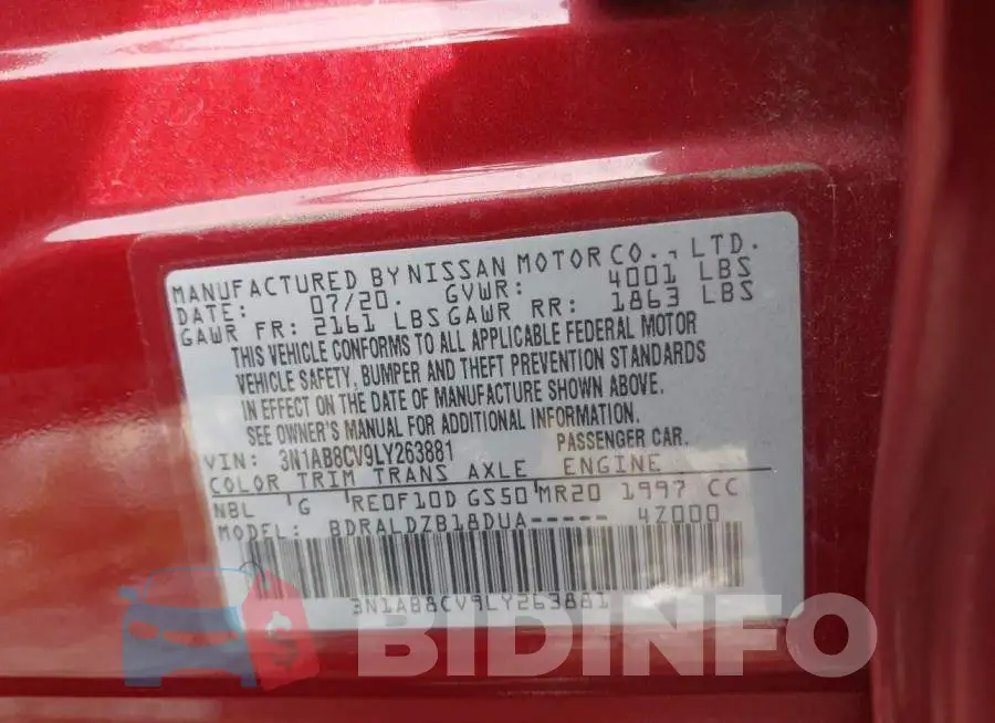 3N1AB8CV9LY263881 Photo# 9