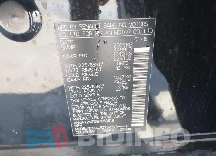 KNMAT2MT5GP650519 Photo# 9