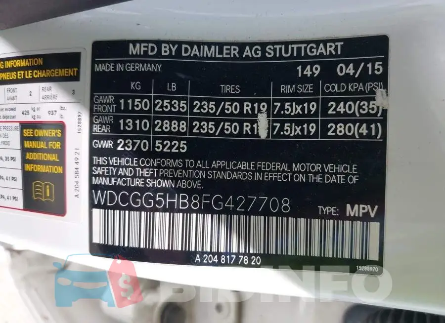WDCGG5HB8FG427708 Photo# 9