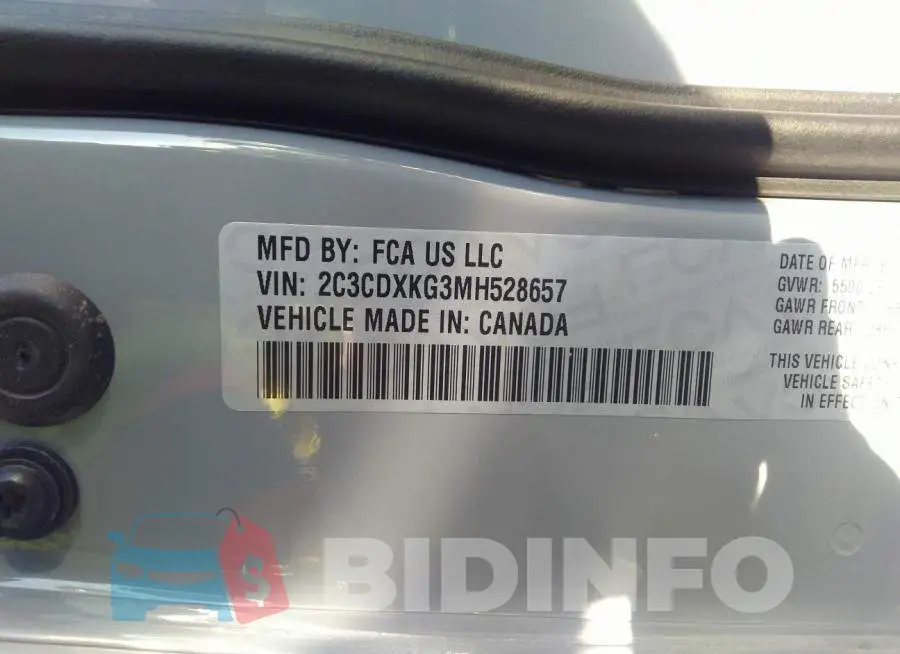 2C3CDXKG3MH528657 Photo# 9