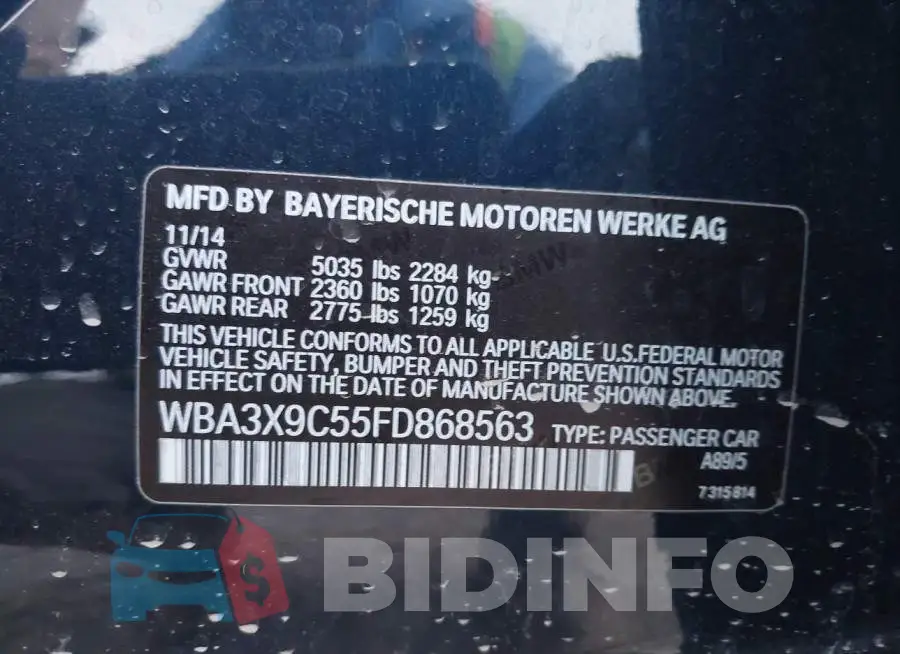 WBA3X9C55FD868563 Photo# 9