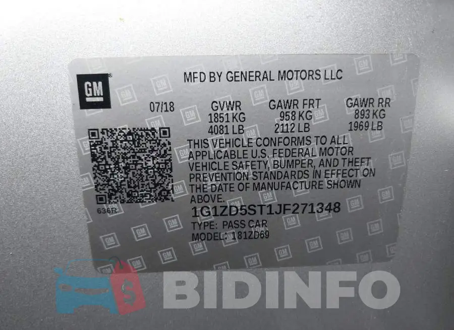 1G1ZD5ST1JF271348 Photo# 9