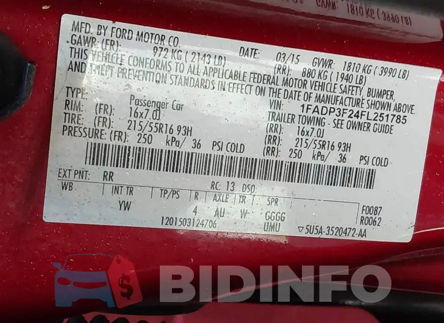 1FADP3F24FL251785 Photo# 9