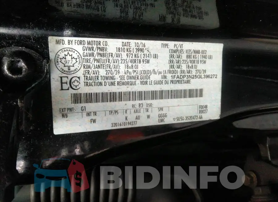 1FADP3N25GL396272 Photo# 9