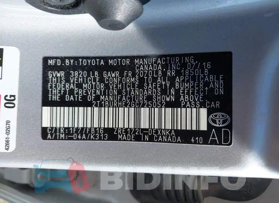 2T1BURHE2GC725052 Photo# 9