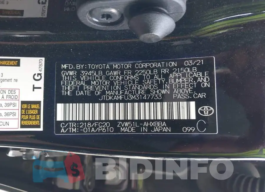 JTDKAMFU3M3147733 Photo# 9