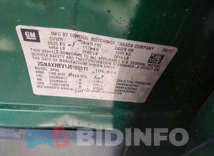 2GNAXHEV1J6180317 Photo# 9