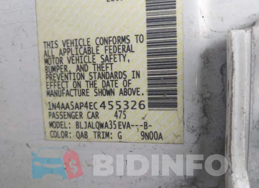 1N4AA5AP4EC455326 Photo# 9