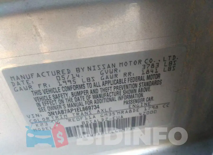 3N1AB7AP1EL669734 Photo# 9