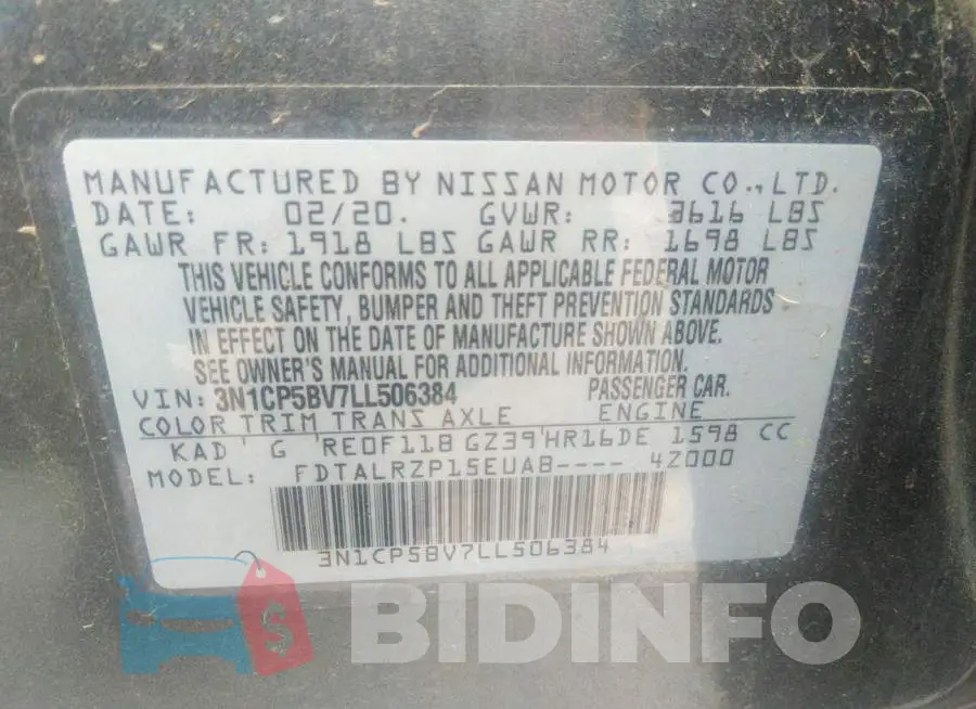3N1CP5BV7LL506384 Photo# 9