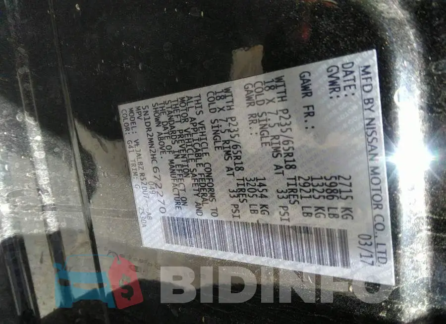 5N1DR2MN2HC672270 Photo# 9
