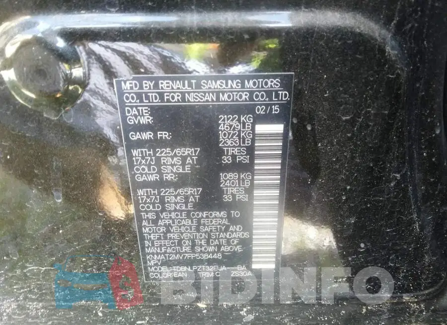 KNMAT2MV7FP538448 Photo# 9