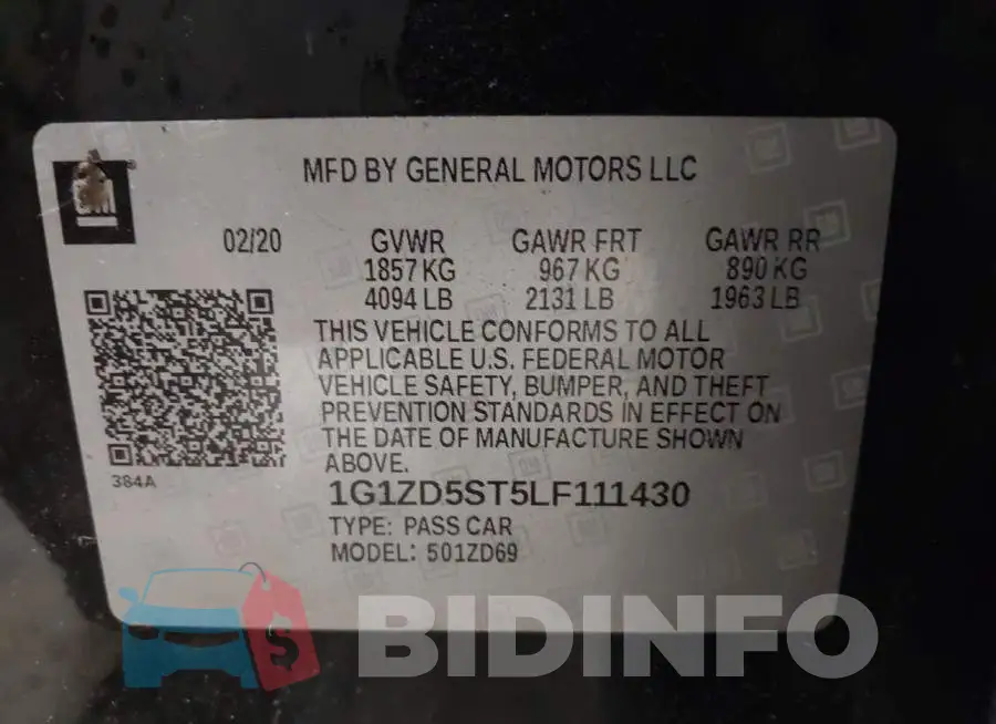 1G1ZD5ST5LF111430 Photo# 9