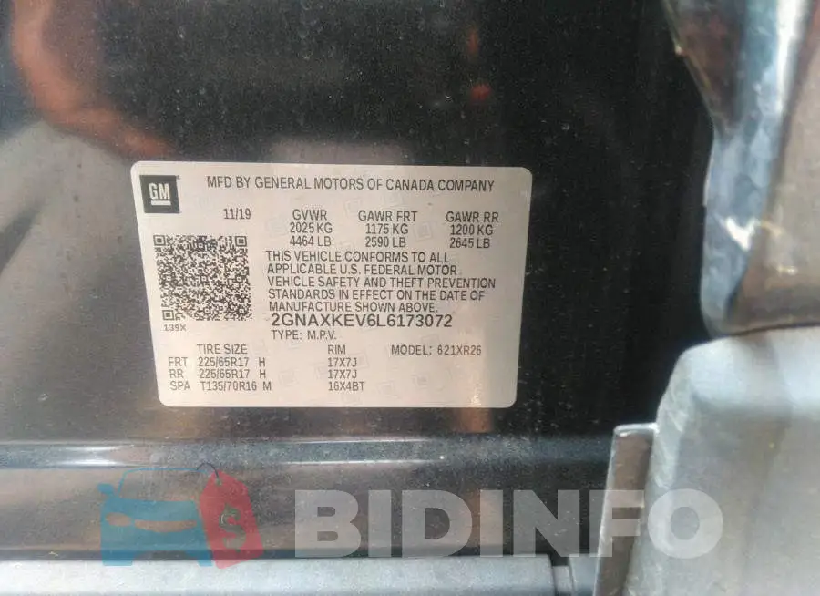 2GNAXKEV6L6173072 Photo# 9