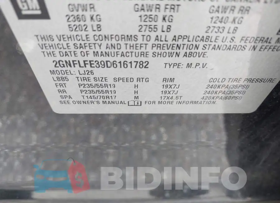 2GNFLFE39D6161782 Photo# 9
