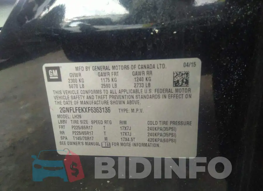 2GNFLFEKXF6363136 Photo# 9