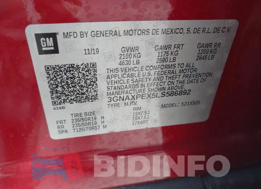 3GNAXPEX5LS586892 Photo# 9