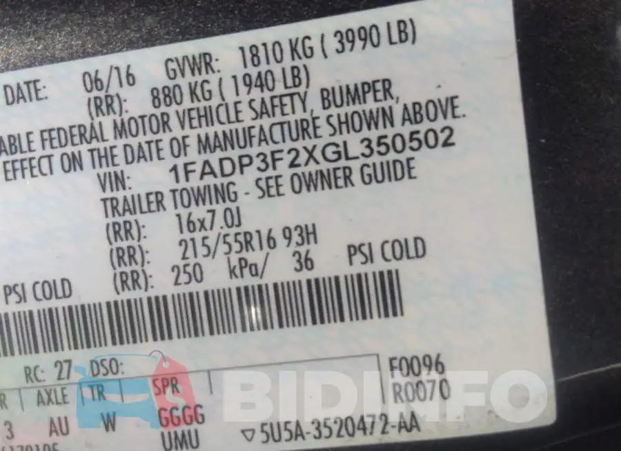 1FADP3F2XGL350502 Photo# 9