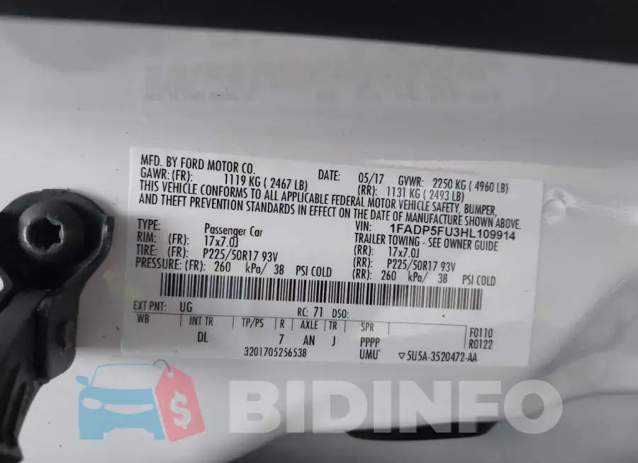 1FADP5FU3HL109914 Photo# 9