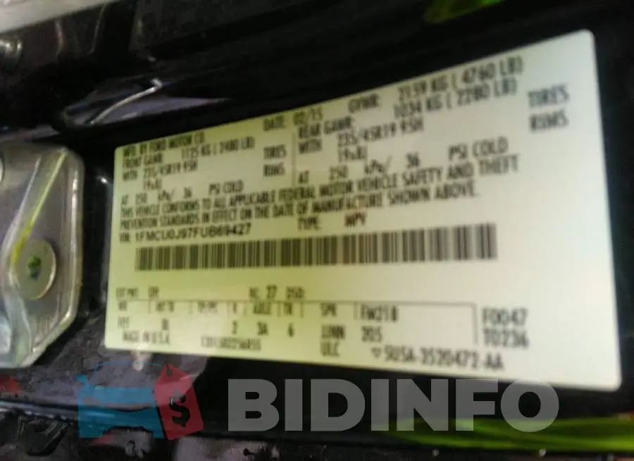 1FMCU0J97FUB69427 Photo# 9