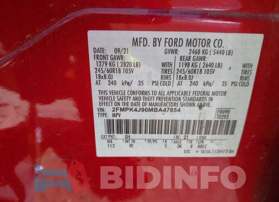 2FMPK4J96MBA47854 Photo# 9