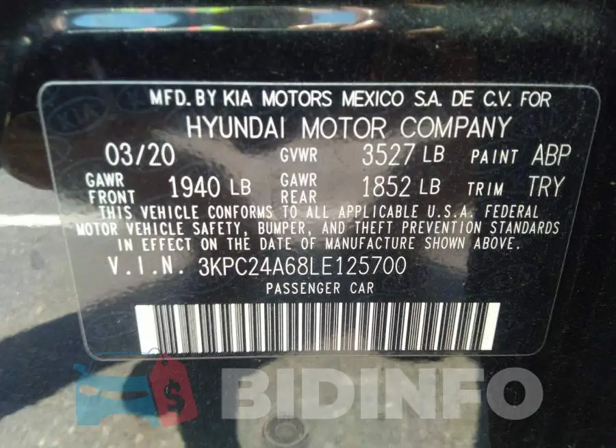 3KPC24A68LE125700 Photo# 9