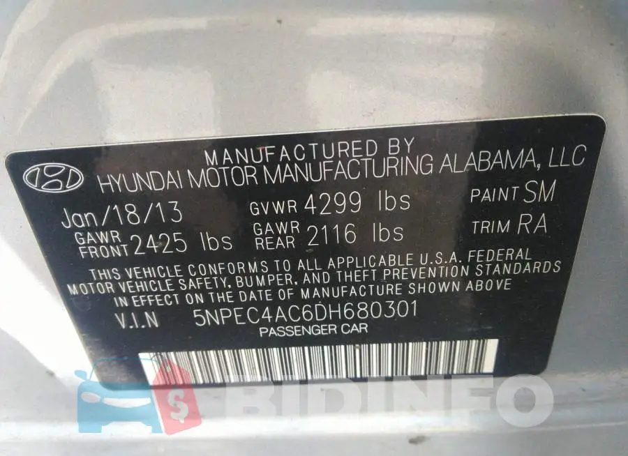 5NPEC4AC6DH680301 Photo# 9