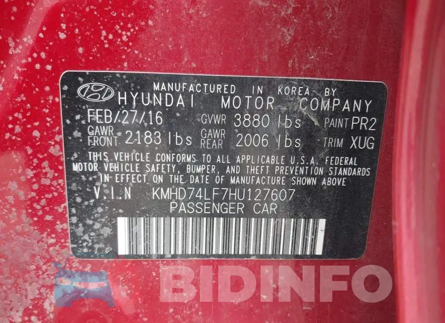 KMHD74LF7HU127607 Photo# 9