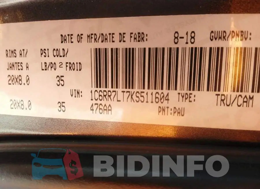 1C6RR7LT7KS511604 Photo# 9