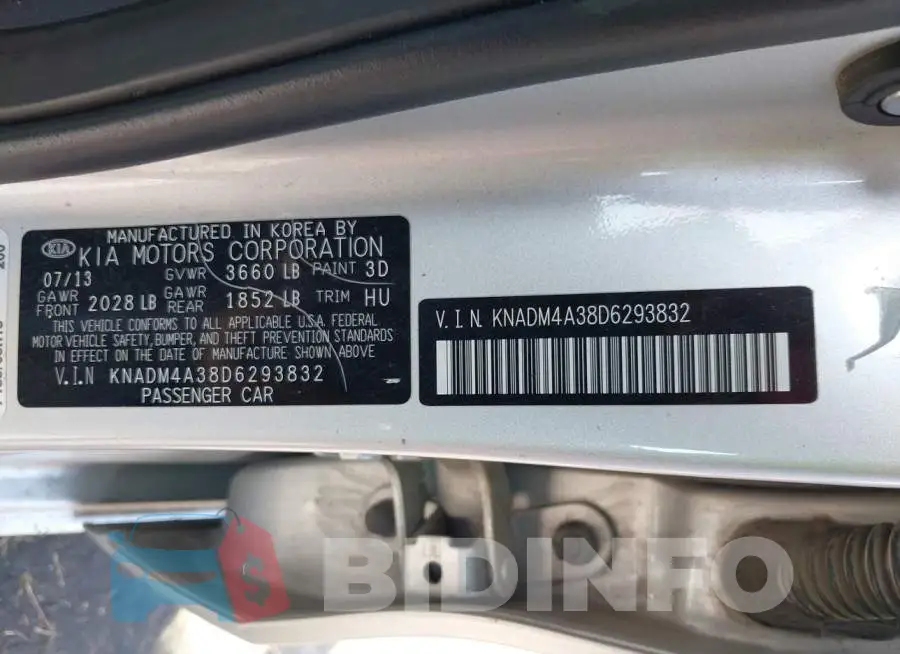 KNADM4A38D6293832 Photo# 9