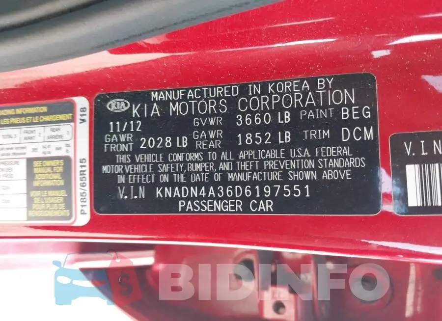 KNADN4A36D6197551 Photo# 9